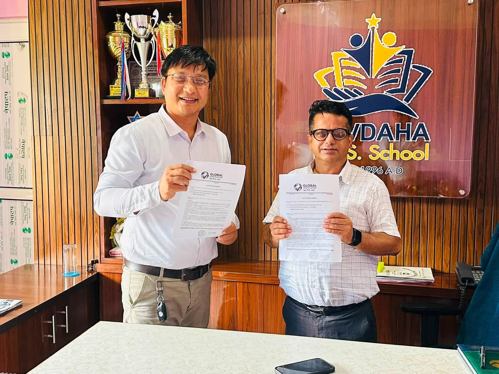 Signing an agreement with a partner school